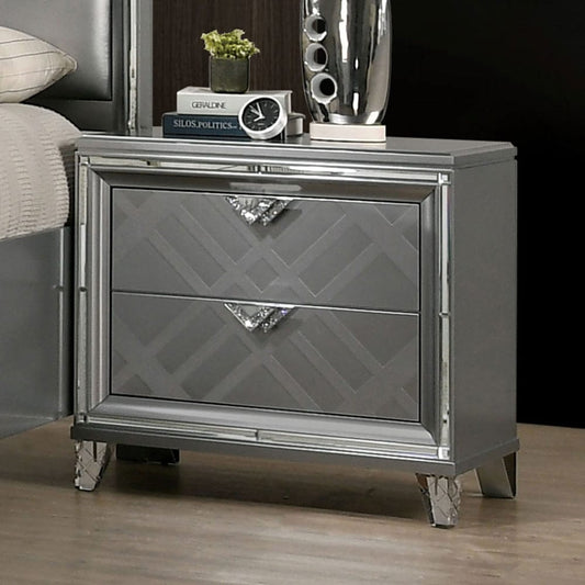 Furniture of America - Emmeline Nightstand w/ USB in Silver - FOA7147N View 1