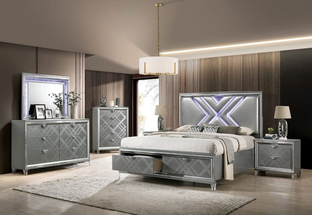 Furniture of America - Emmeline Queen Bed in Silver - FOA7147Q-BED View 6