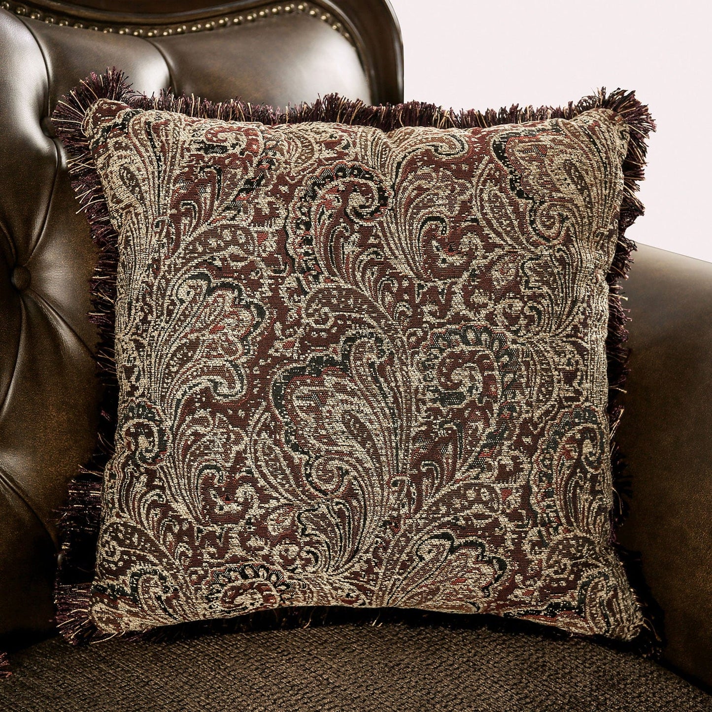 Furniture of America - Ensenada Chair in Dark Cherry/Brown - FM65003BR-CH View 2