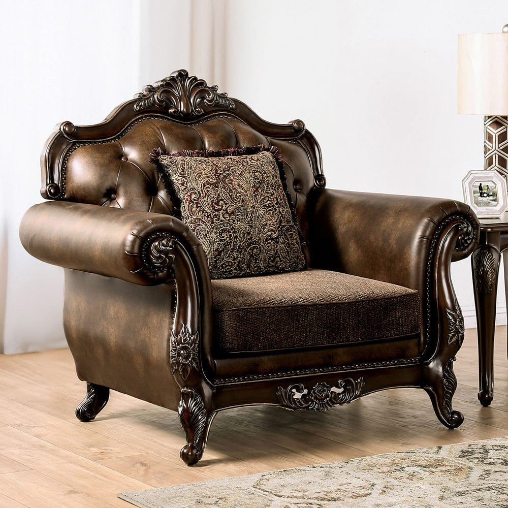 Furniture of America - Ensenada Chair in Dark Cherry/Brown - FM65003BR-CH View 5