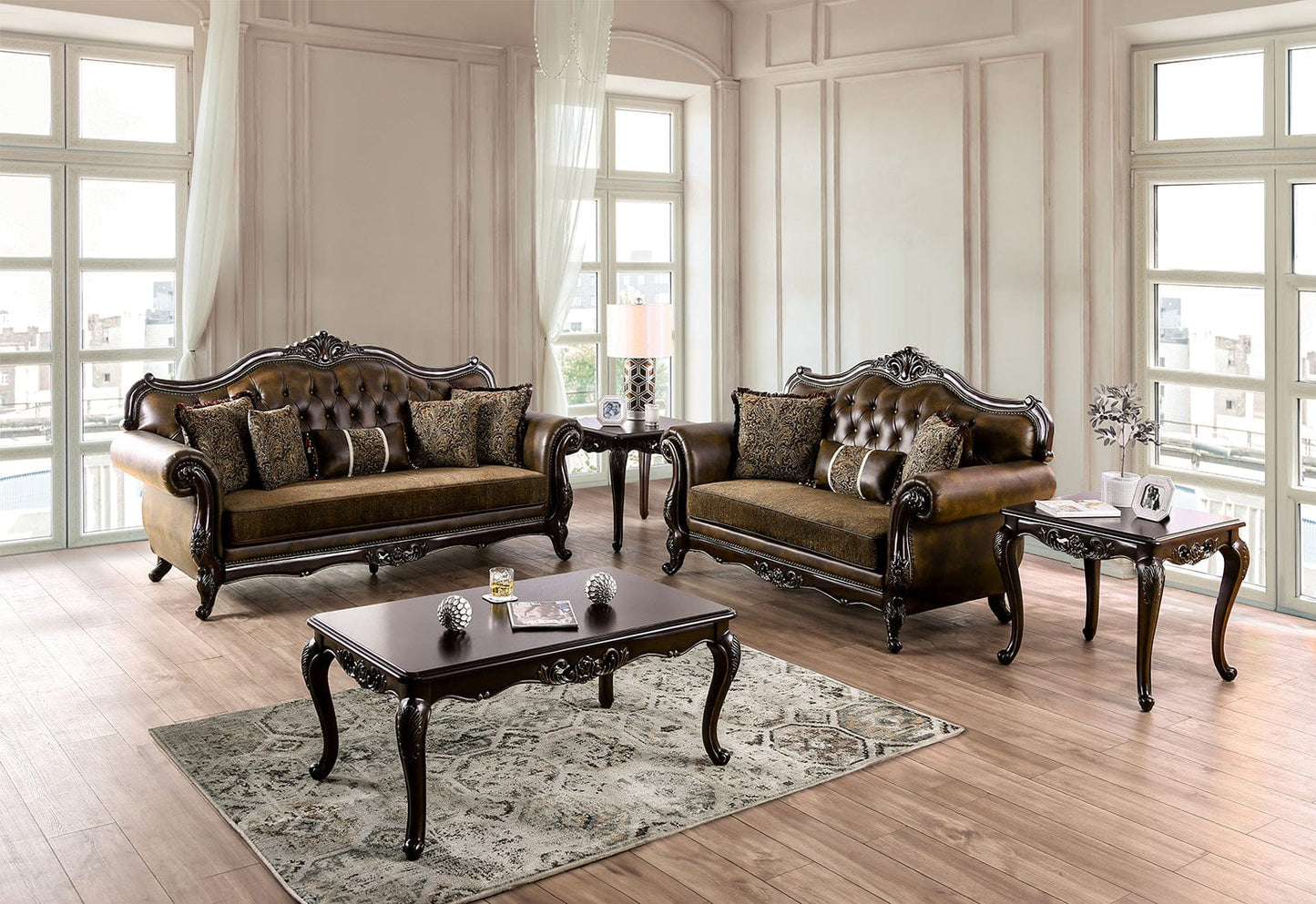 Furniture of America - Ensenada Chair in Dark Cherry/Brown - FM65003BR-CH View 6