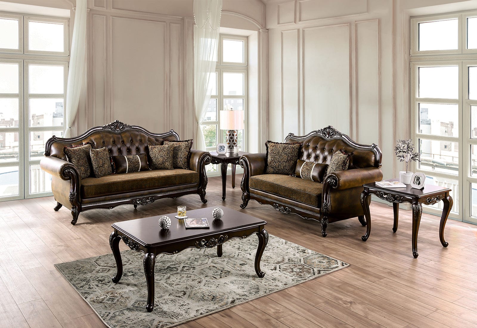 Furniture of America - Ensenada Chair in Dark Cherry/Brown - FM65003BR-CH View 6