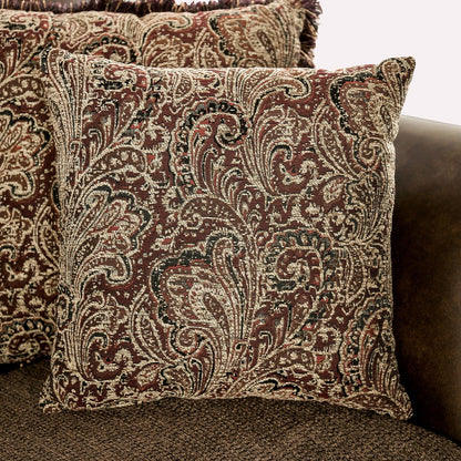 Furniture of America - Ensenada Sofa + Loveseat in Dark Cherry/Brown - FM65003BR-2PC View 5