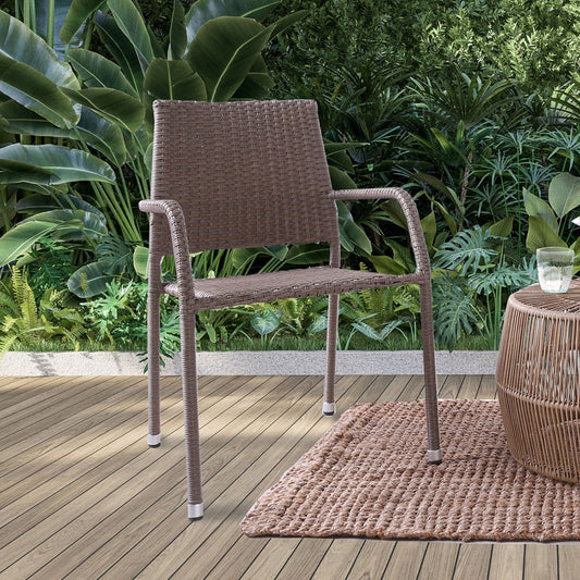 Furniture of America - Enzi Stacking Chair (40/STACK) in Natural - FM80005NT-CH-40PK View 1