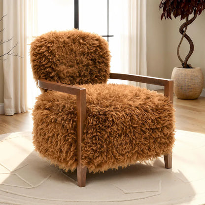 Furniture of America - Eramo - Accent Chair, Camel Brown - FM-AC6005BR view 1