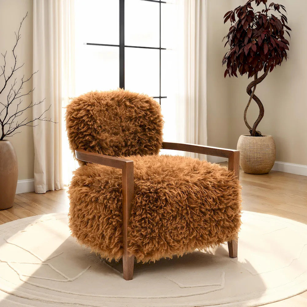Furniture of America - Eramo - Accent Chair, Camel Brown - FM-AC6005BR view 2