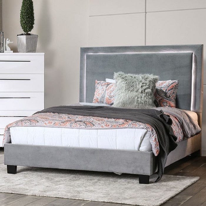 Furniture of America - Erglow I E.King Bed in Gray - CM7695GY-EK-BED-VN View 1