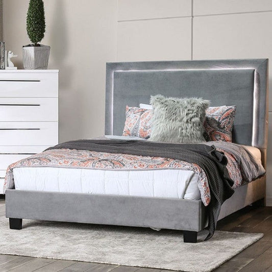 Furniture of America - Erglow I E.King Bed in Gray - CM7695GY-EK-BED-VN View 1