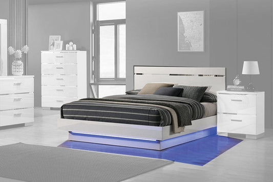 Furniture of America - Erlach Queen Bed in White/Chrome - FOA7189WH-Q-BED View 1