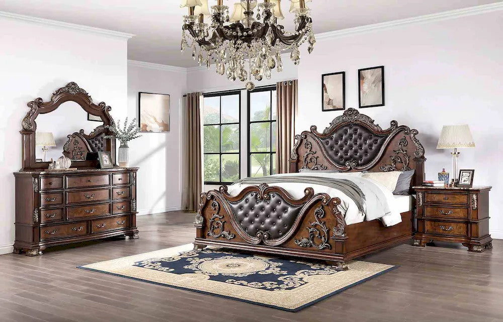 Furniture of America - Esparanza - 3 Pc. Queen Bedroom Set - Brown Cherry - CM7478CH-Q-4PC view 1