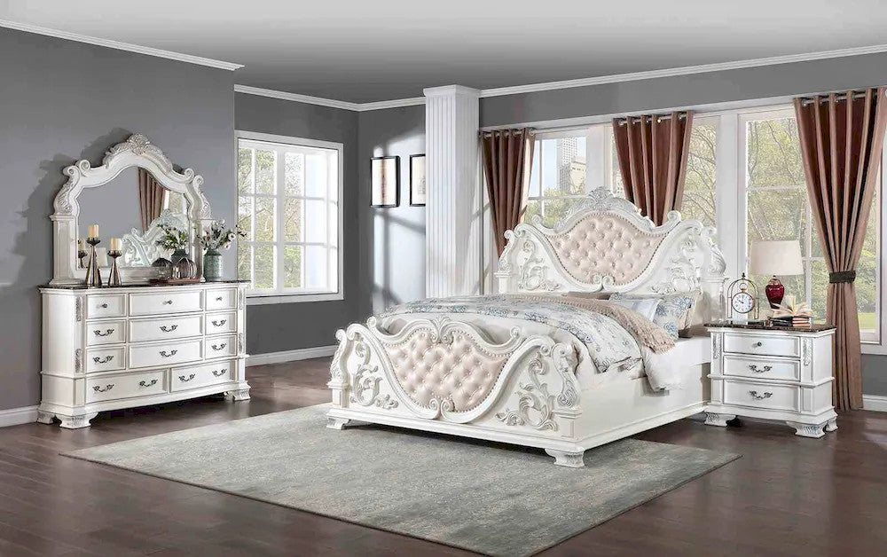 Furniture of America - Esparanza - 3 Pc. Queen Bedroom Set - Pearl White - CM7478WH-Q-4PC view 1