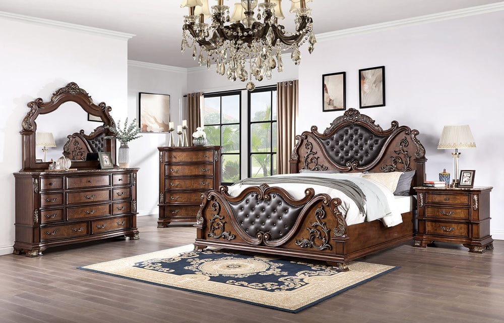 Furniture of America - Esparanza 5 Pc. Queen Bedroom Set w/ Chest in Brown Cherry - CM7478CH-Q-5PC-CHEST View 1