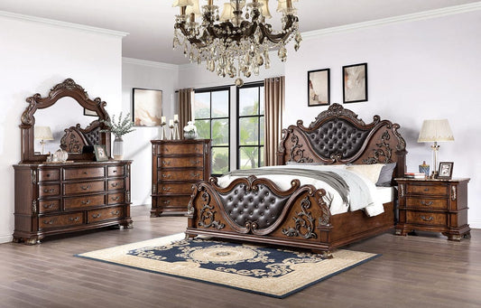 Furniture of America - Esparanza 5 Pc. Queen Bedroom Set w/ Chest in Brown Cherry - CM7478CH-Q-5PC-CHEST View 1