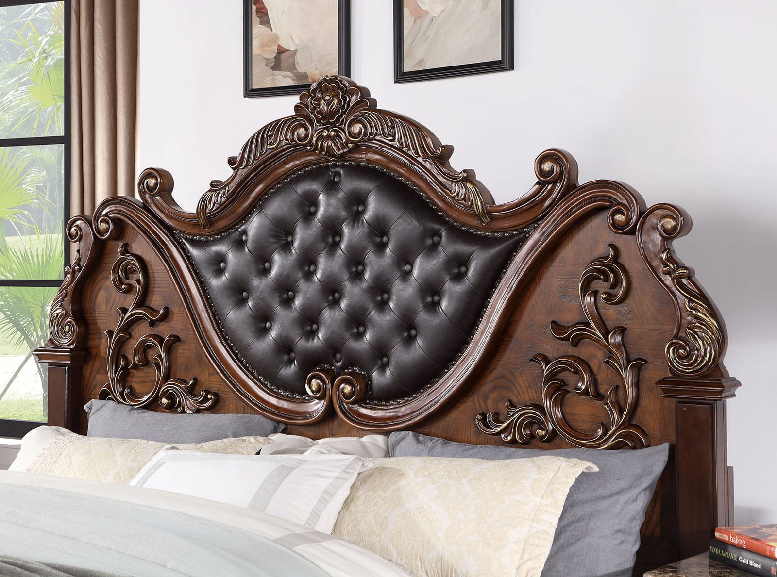 Furniture of America - Esparanza 5 Pc. Queen Bedroom Set w/ Chest in Brown Cherry - CM7478CH-Q-5PC-CHEST View 2
