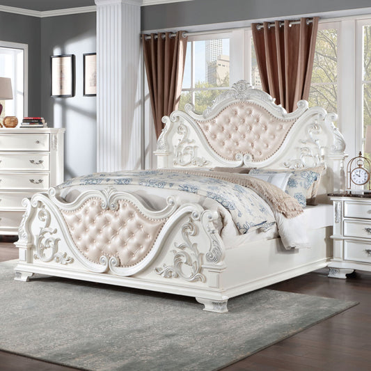 Furniture of America - Esparanza E.King Bed in Pearl White - CM7478WH-EK-BED View 1