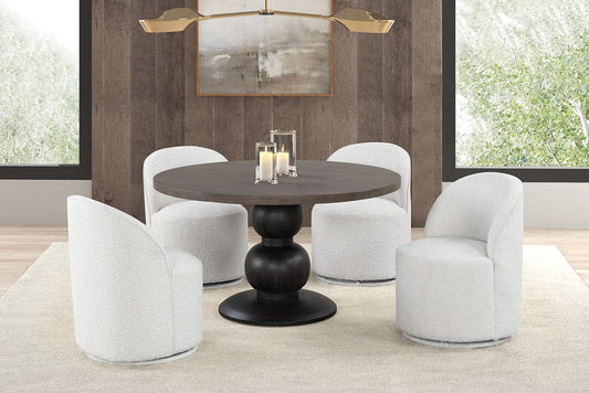 Furniture of America - Essen 5 Pc. Round Dining Set in Espresso/White - FM3430ES-RT-5PC-01WH View 1