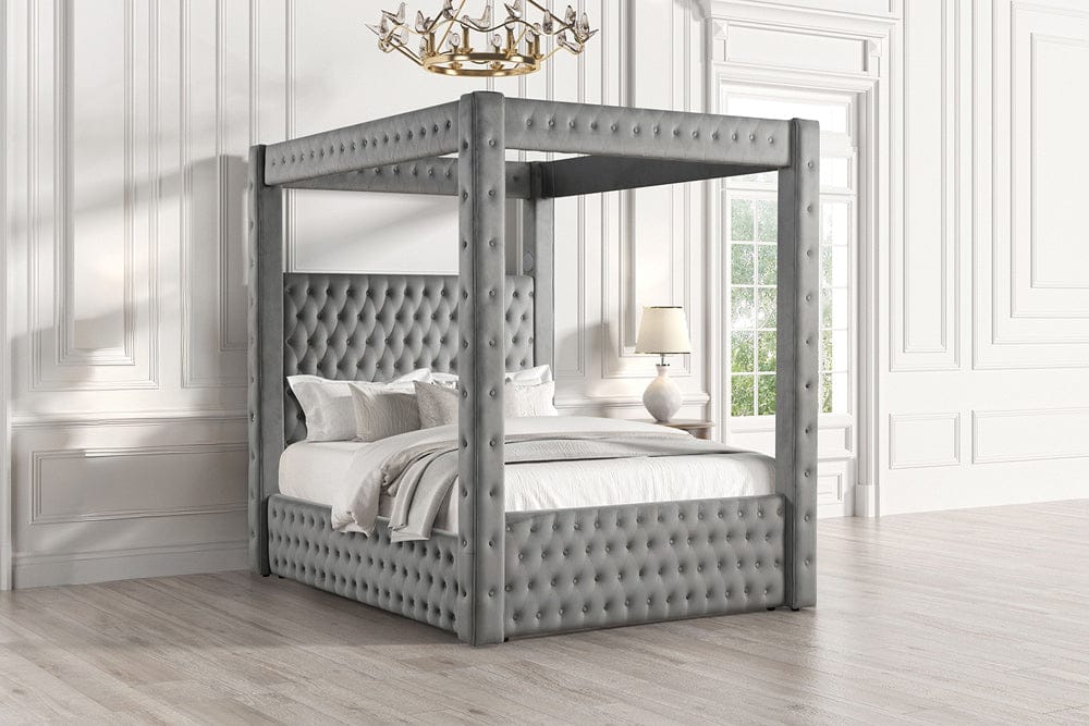 Furniture of America - Etherea E.King Bed in Gray - CM7482GY-EK-BED View 1