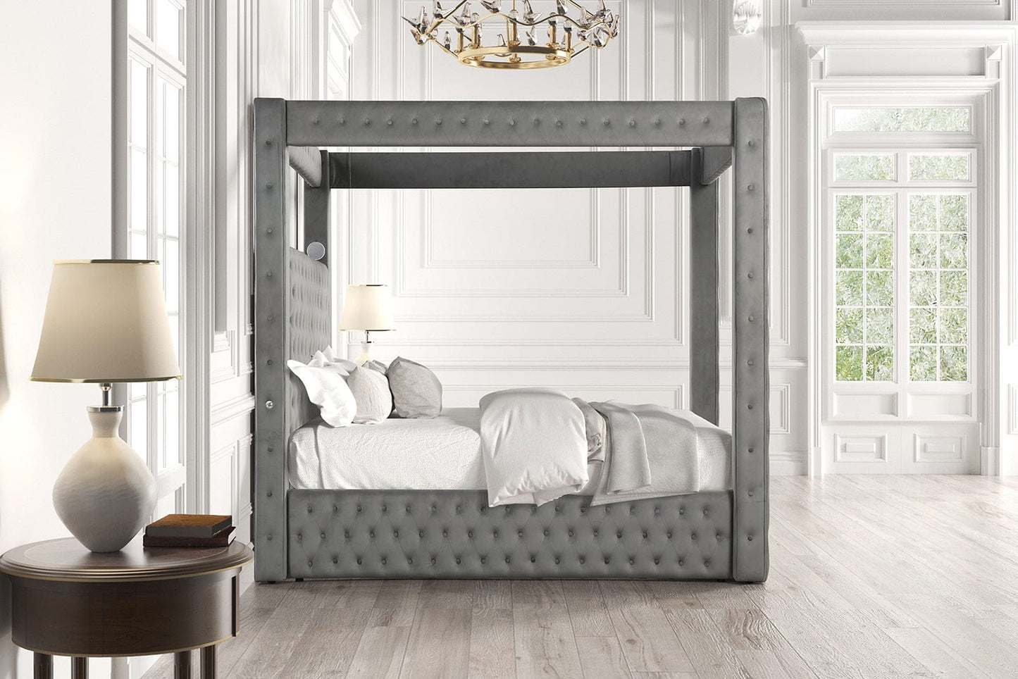 Furniture of America - Etherea Queen Bed in Gray - CM7482GY-Q-BED View 2