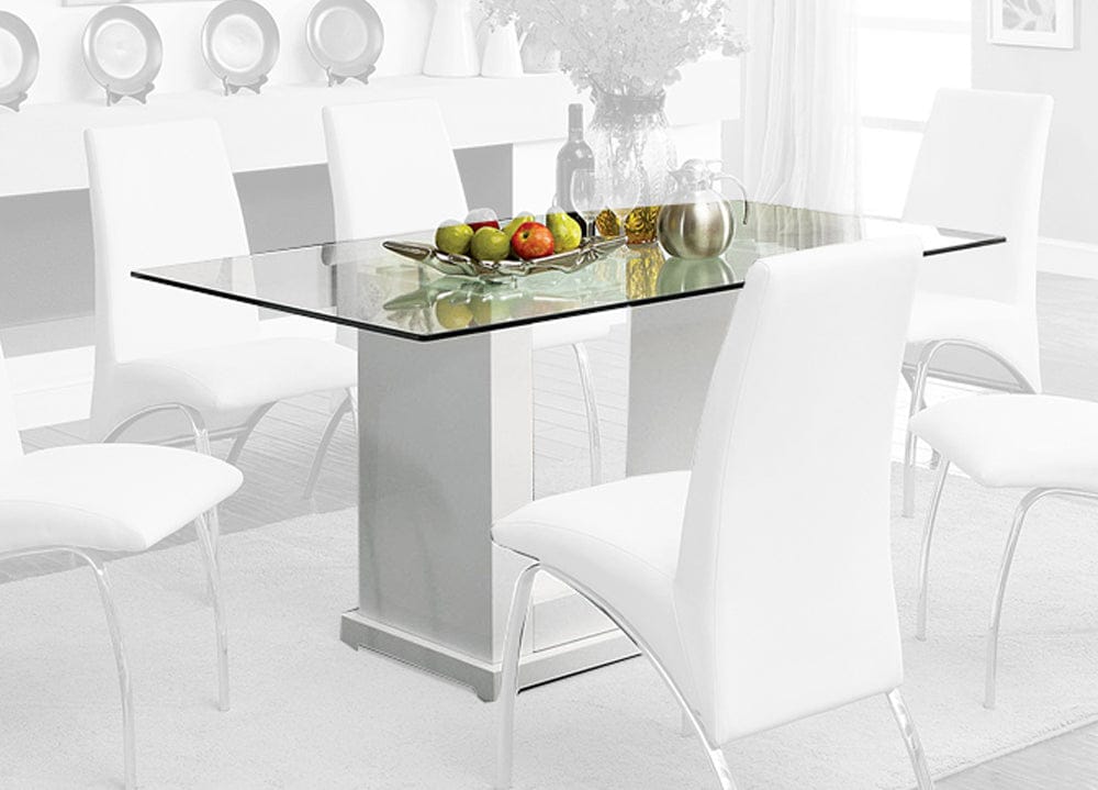 Furniture of America - Eva Dining Table in White/Clear - CM3917T-TABLE View 1