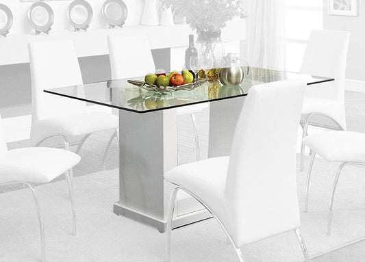 Furniture of America - Eva Dining Table in White/Clear - CM3917T-TABLE View 1