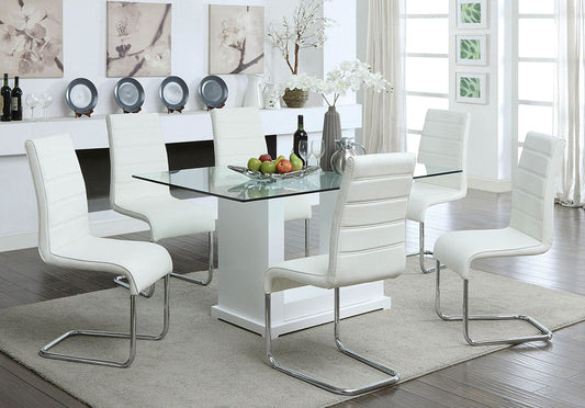 Furniture of America - Eva Dining Table in White/Clear - CM3917T-TABLE View 2