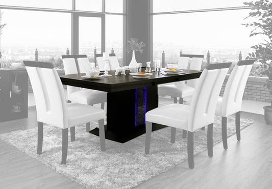 Furniture of America - Evangeline Dining Table in Black/Beige - CM3394T View 1