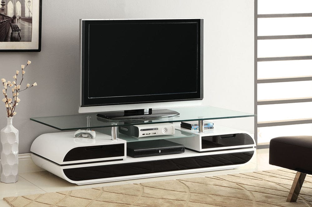 Furniture of America - Evos 63" TV Console in Black/White - CM5813-TV View 1