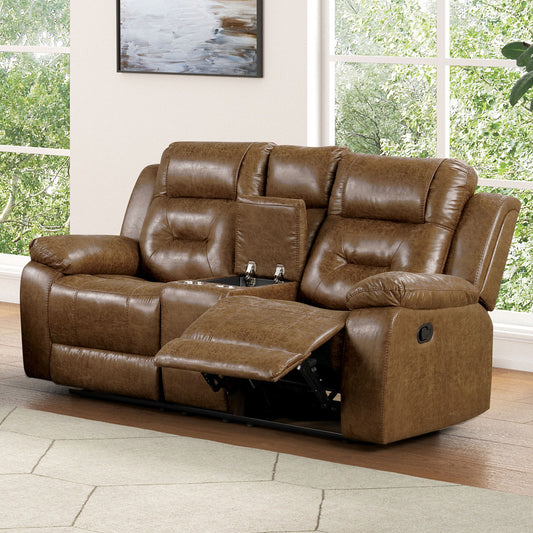 Furniture of America - Ezekius Loveseat in Brown - FM6011BR-LV-M View 1