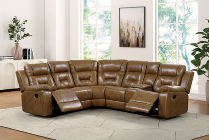 Furniture of America - Ezekius Manual Sectional in Brown - FM6011BR-M-SECT View 1