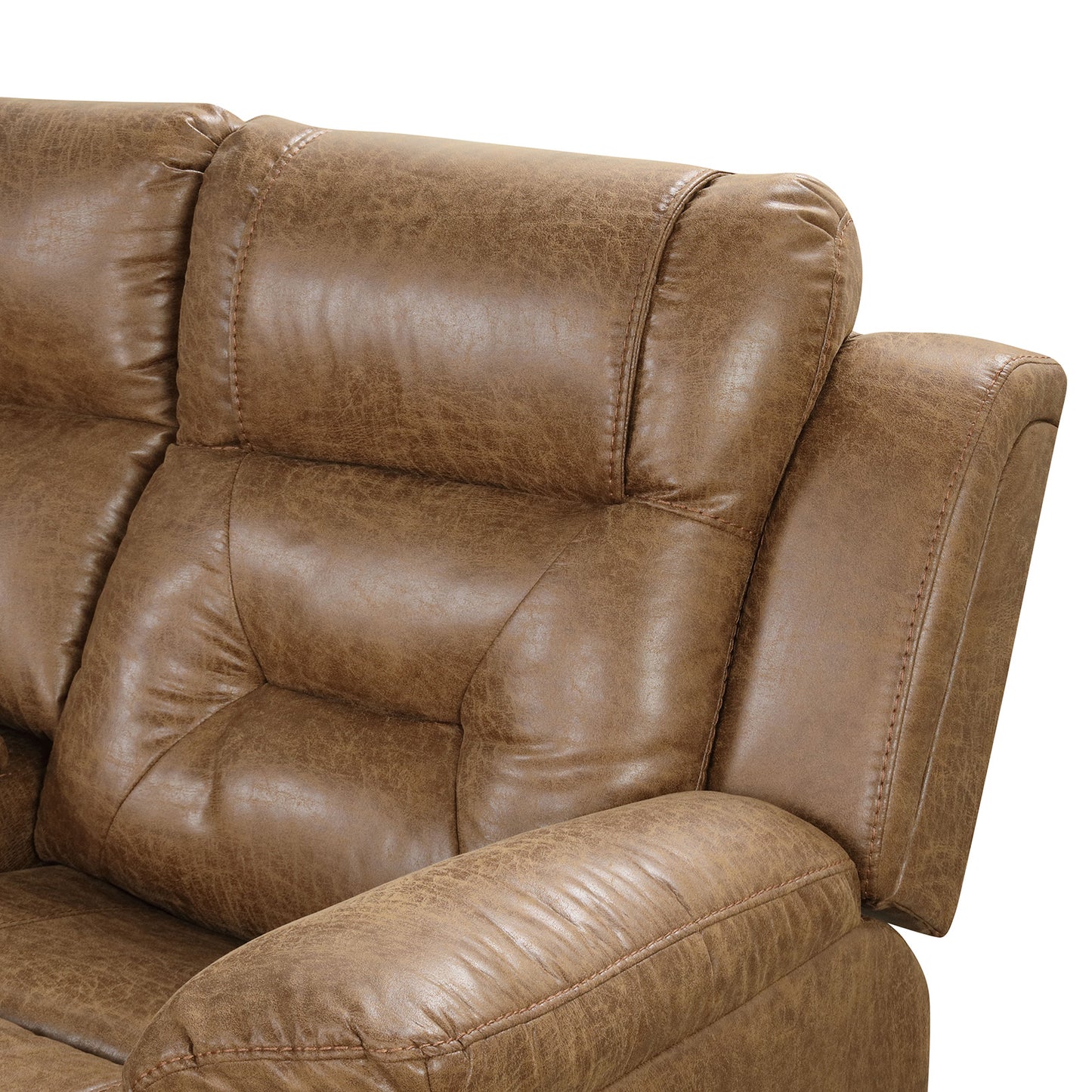 Furniture of America - Ezekius Manual Sectional in Brown - FM6011BR-M-SECT View 8