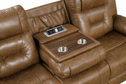 Furniture of America - Ezekius Manual Sofa + Loveseat in Brown - FM6011BR-M-2PC View 2
