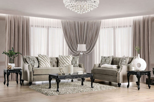 Furniture of America - Ezrin Sofa + Loveseat in Light Brown - SM2668-2PC View 1
