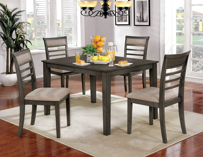 Furniture of America - Fafnir 5 Pc. Dining Table Set in Weathered Gray/Beige - CM3607T-5PK View 1