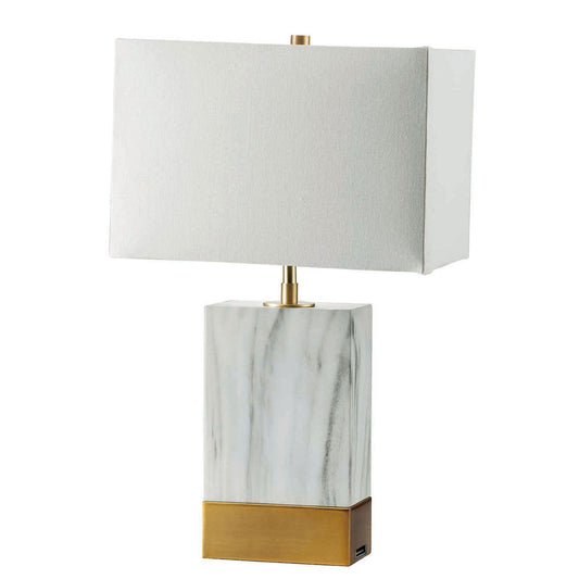Furniture of America - Faith 20"H White Marble Gold Table Lamp in White/Gold - L731197-GL View 1
