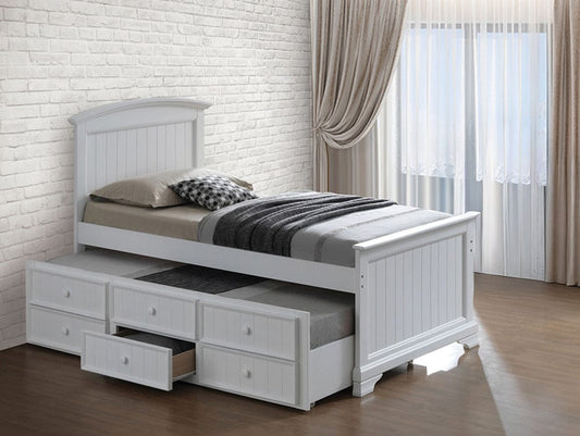Furniture of America - Fanton Twin Captain Bed in White - FM7107WH-T-BED View 1