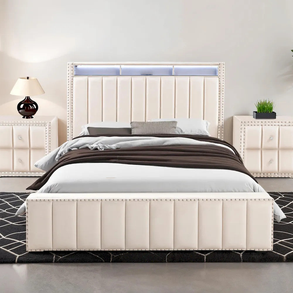 Furniture of America - Farese - Full Bed, Beige - SL7001BG-F-BED view 1