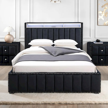 Furniture of America - Farese - Queen Bed, Black - SL7001BK-Q-BED view 1