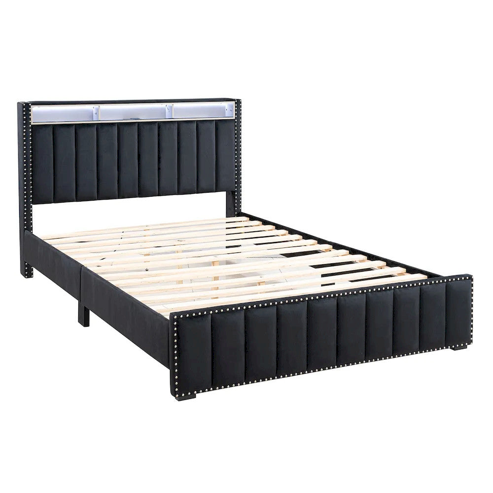 Furniture of America - Farese - Queen Bed, Black - SL7001BK-Q-BED view 3