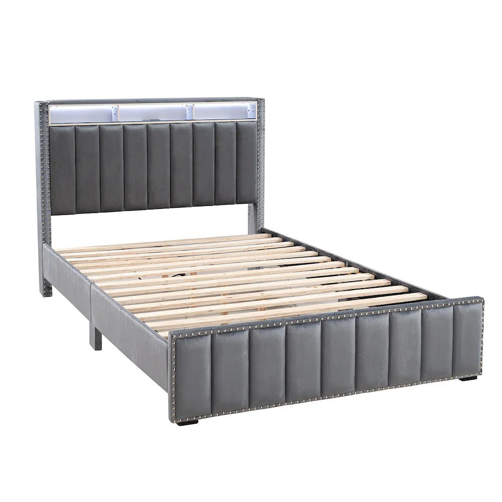 Furniture of America - Farese - Queen Bed, Dark Gray - SL7001DG-Q-BED view 3