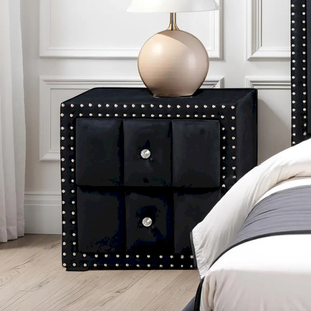 Furniture of America - Farese - Queen Bed W/ 2 Nightstands - Black - SL7001BK-Q-3PC-2NS view 3