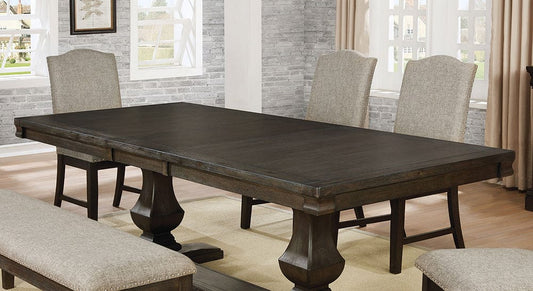 Furniture of America - Faulk 7 Pc. Dining Table Set in Espresso, Warm Gray - CM3310T-7PC View 2