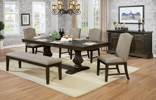 Furniture of America - Faulk Dining Table in Espresso/Warm Gray - CM3310T-TABLE View 2