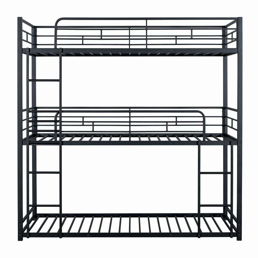 Furniture of America - Felgu Triple Twin Metal Bunk Bed in Black - FM-BK909BK-T-BED View 3