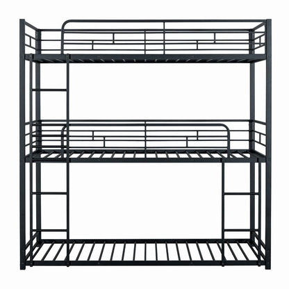 Furniture of America - Felgu Triple Twin Metal Bunk Bed in Black - FM-BK909BK-T-BED View 3