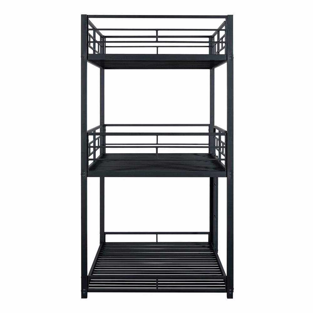 Furniture of America - Felgu Triple Twin Metal Bunk Bed in Black - FM-BK909BK-T-BED View 4