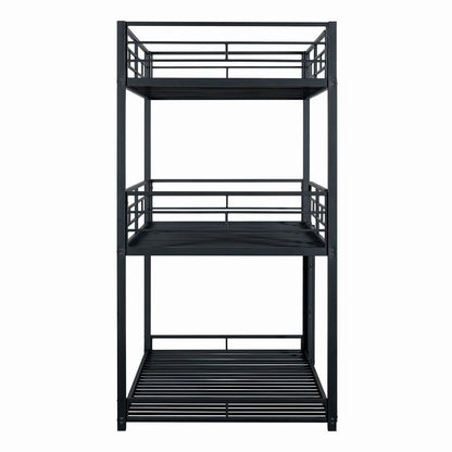 Furniture of America - Felgu Triple Twin Metal Bunk Bed in Black - FM-BK909BK-T-BED View 4