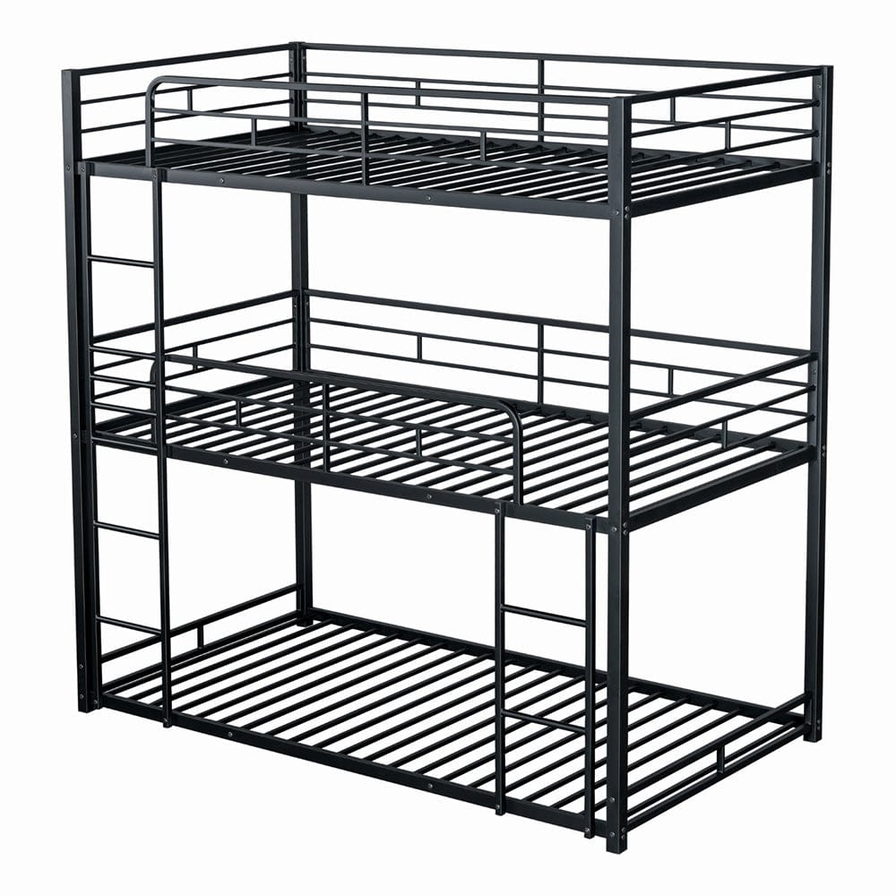 Furniture of America - Felgu Triple Twin Metal Bunk Bed in Black - FM-BK909BK-T-BED View 5