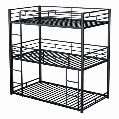 Furniture of America - Felgu Triple Twin Metal Bunk Bed in Black - FM-BK909BK-T-BED View 5