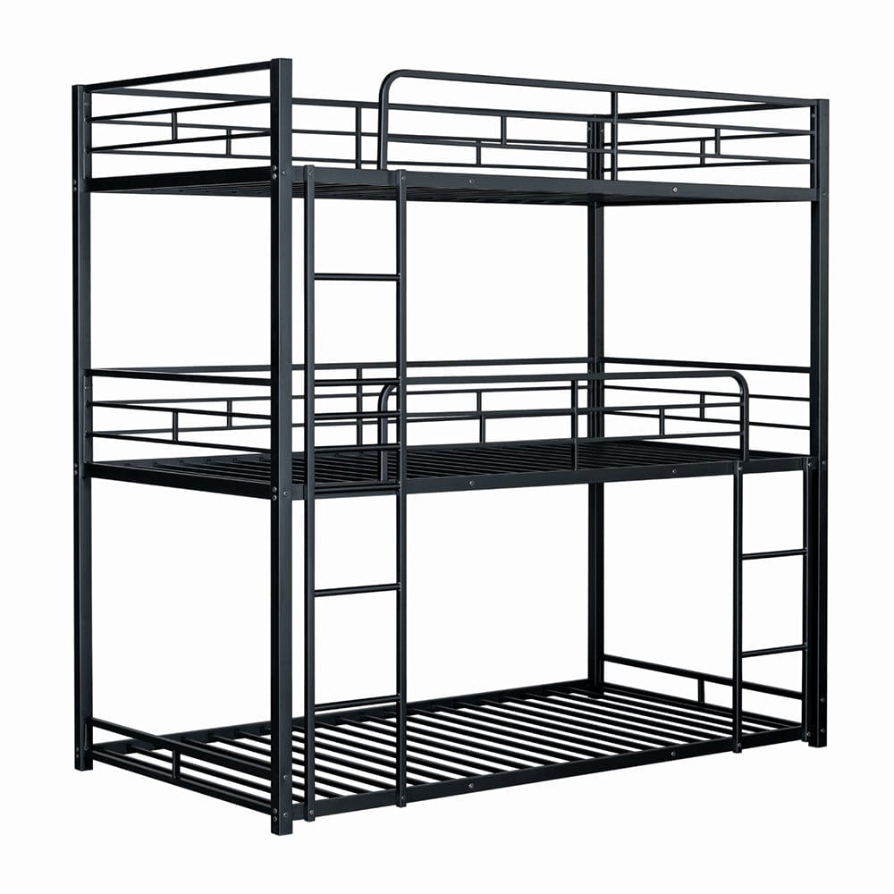 Furniture of America - Felgu Triple Twin Metal Bunk Bed in Black - FM-BK909BK-T-BED View 6