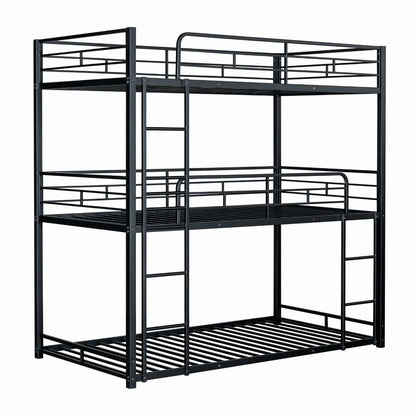 Furniture of America - Felgu Triple Twin Metal Bunk Bed in Black - FM-BK909BK-T-BED View 6